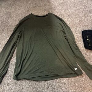 ZELOS Forest Green Long Sleeve Men's Tee